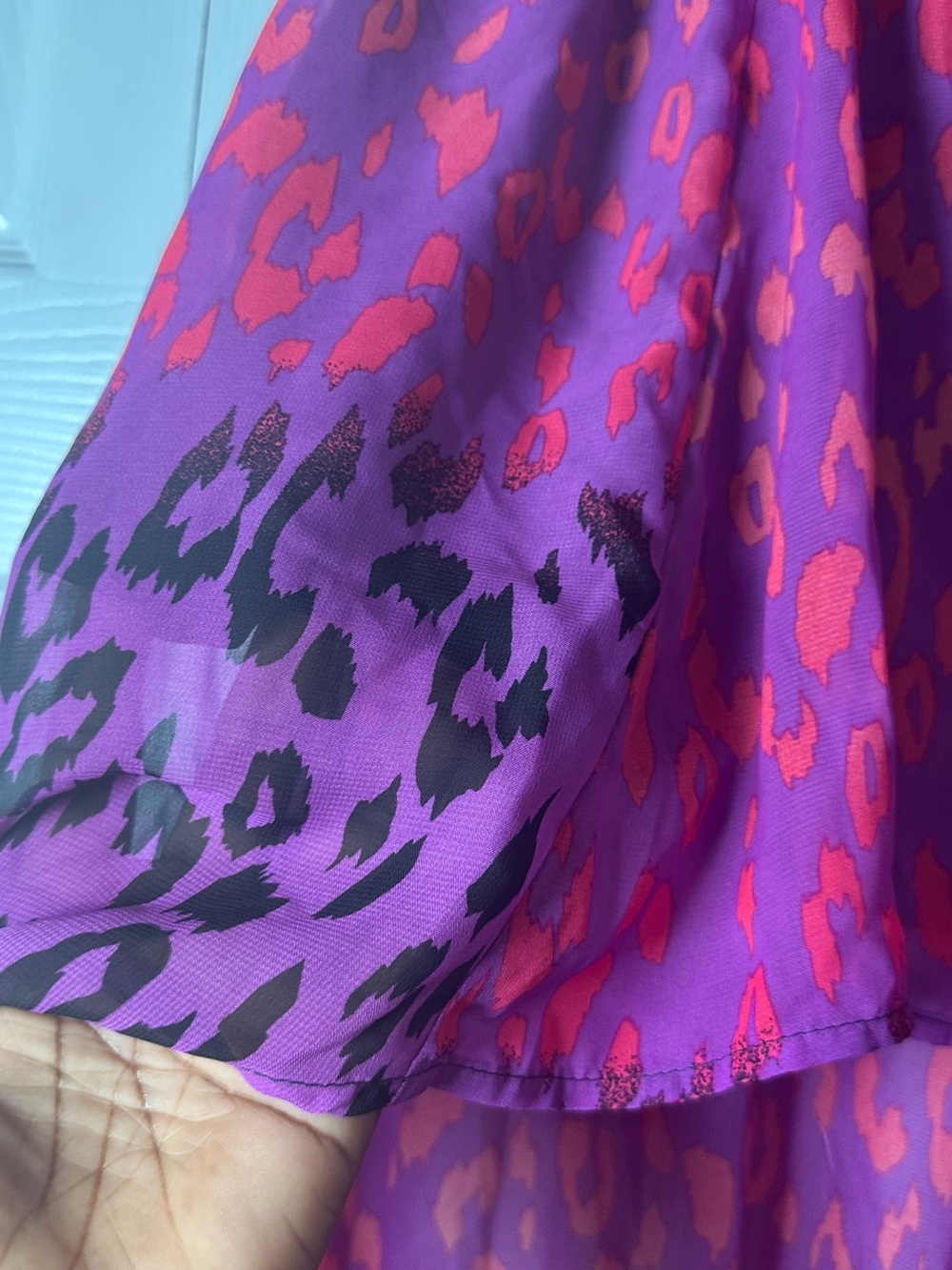 No Boundaries Purple and Pink Leopard High-Low Skirt - Picture 2 of 4